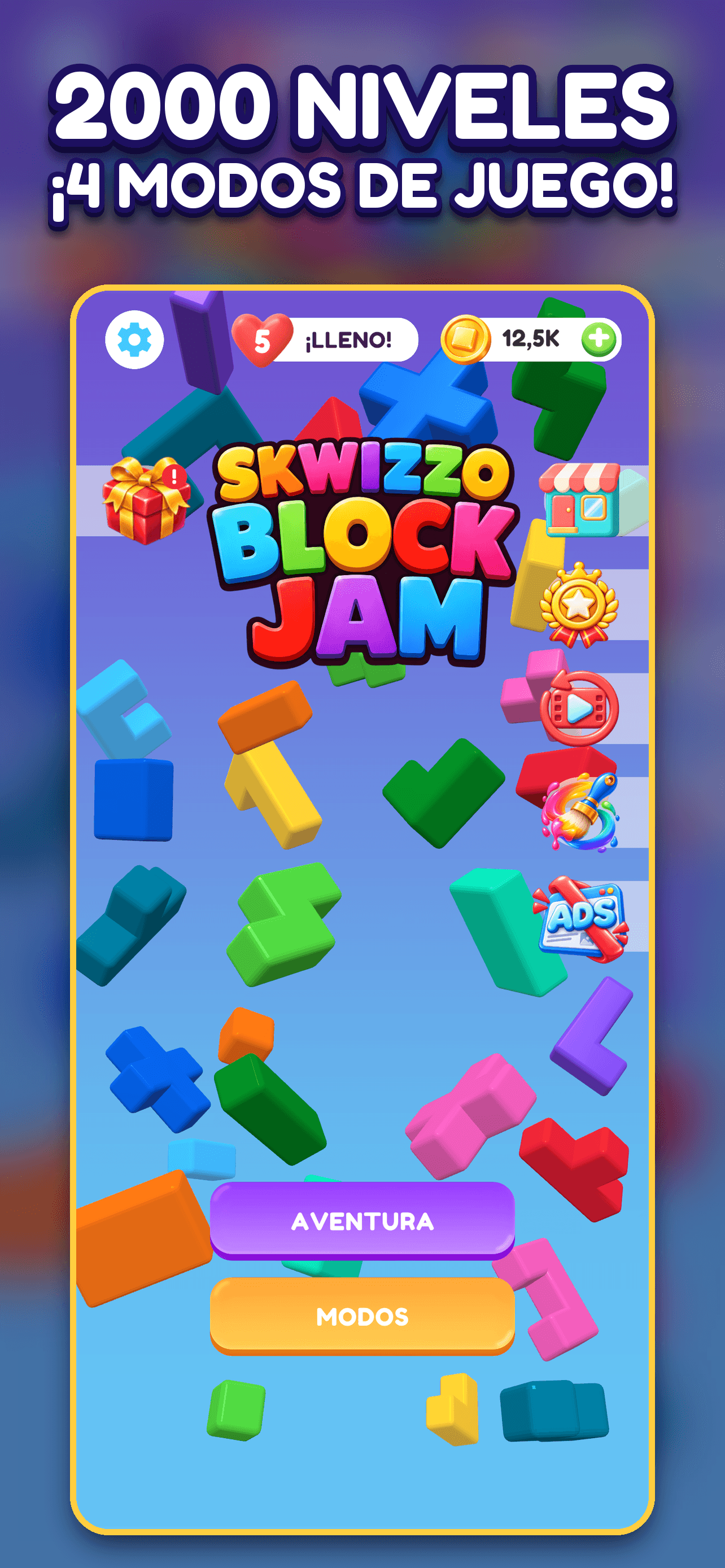 Skwizzo® Block Jam — 2000 niveles, cuatro modos