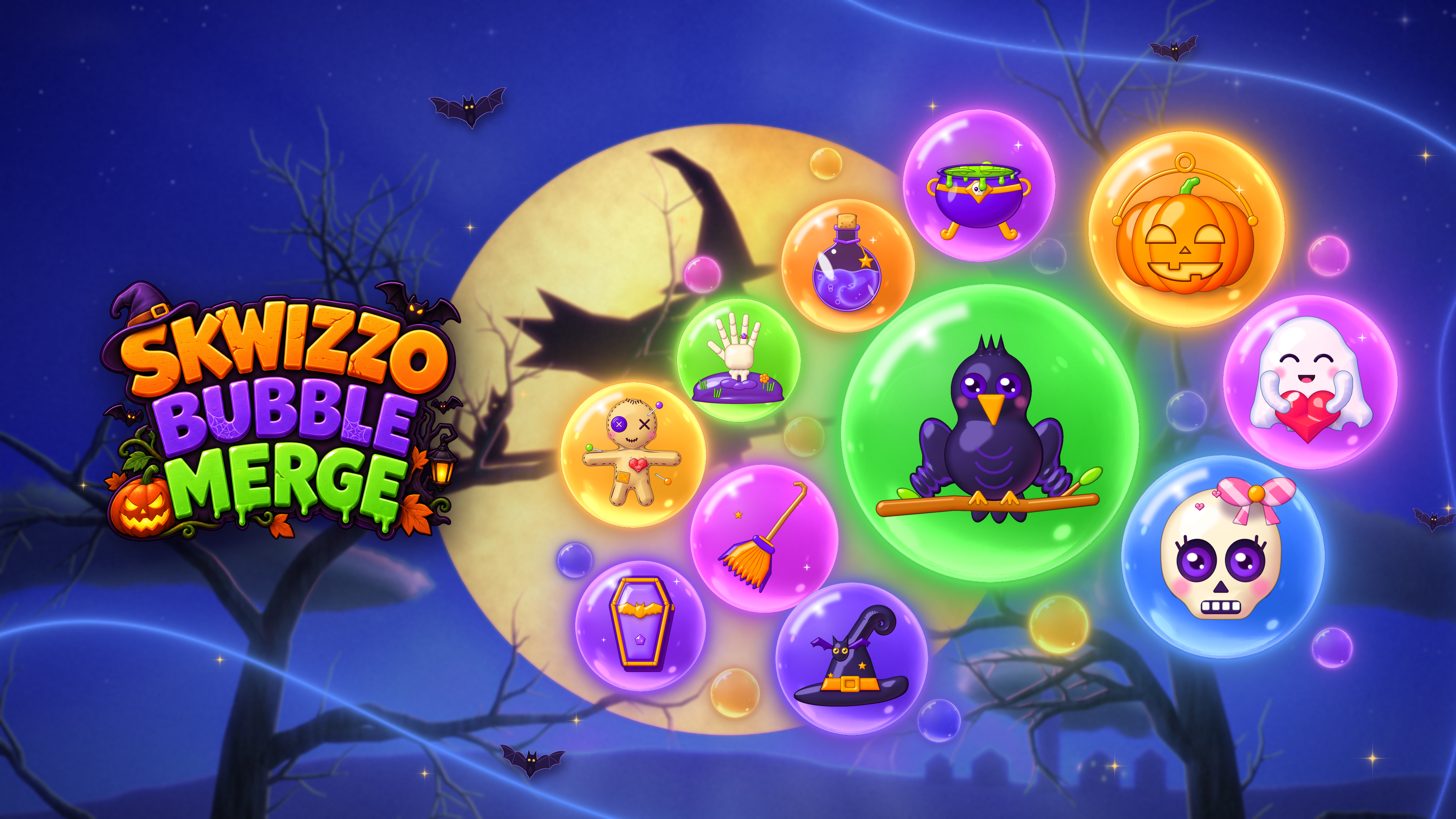Skwizzo® Bubble Merge è qui: bolle, Halloween e 1000 livelli