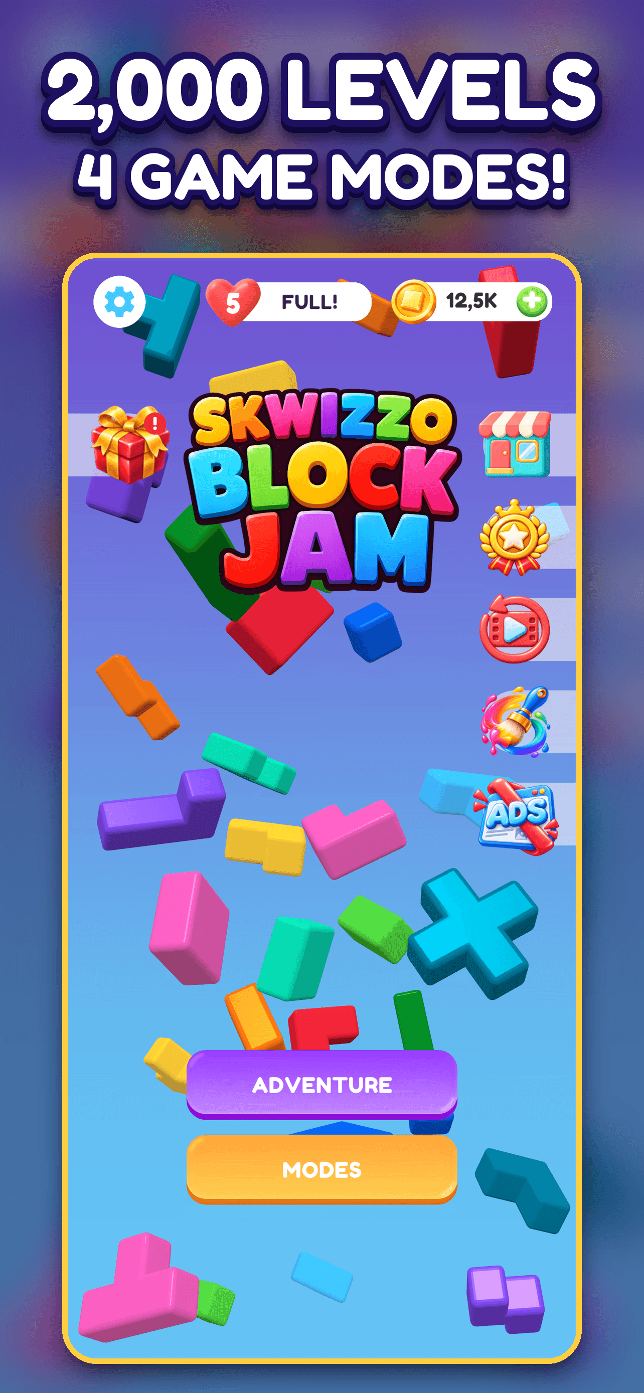 Skwizzo® Block Jam — 2000 levels, four modes