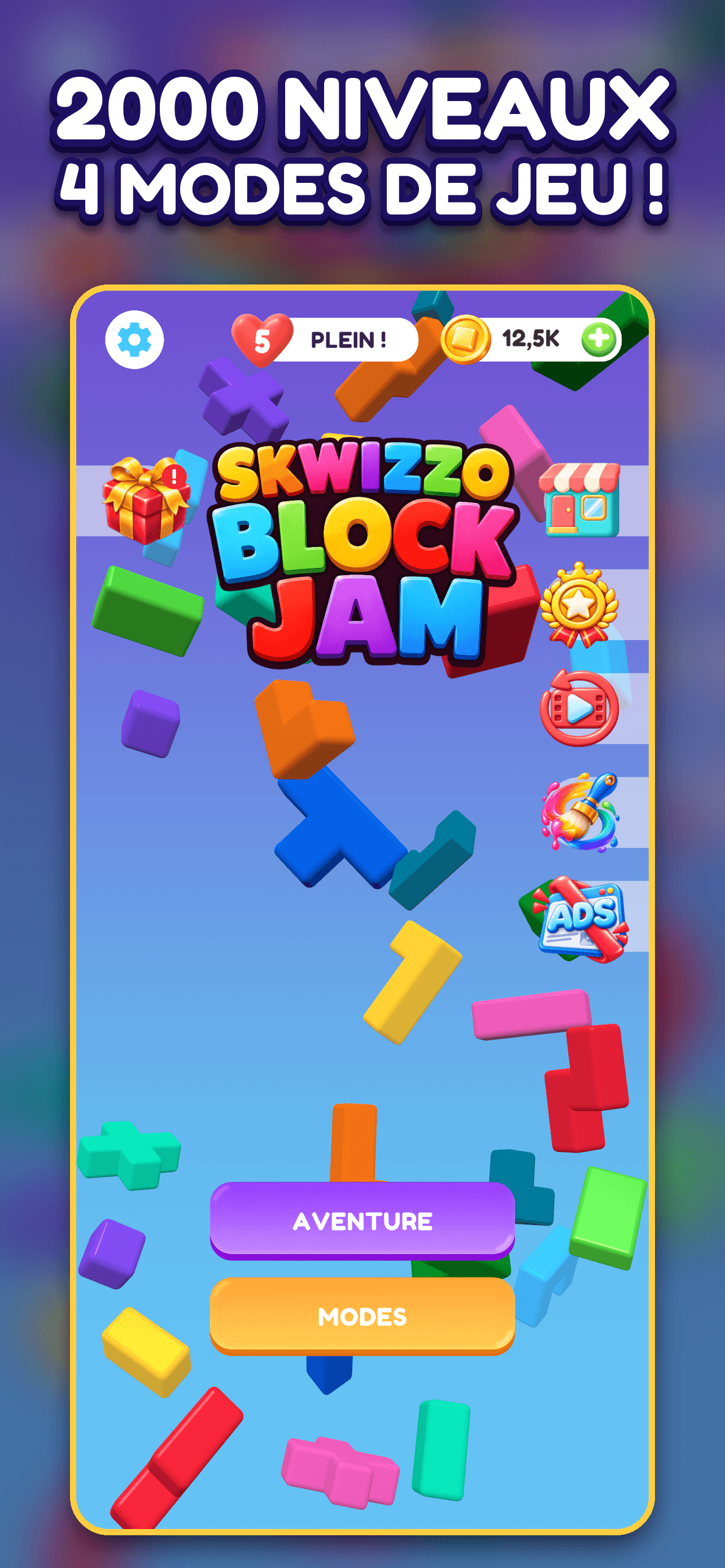 Skwizzo® Block Jam — 2000 niveaux, quatre modes