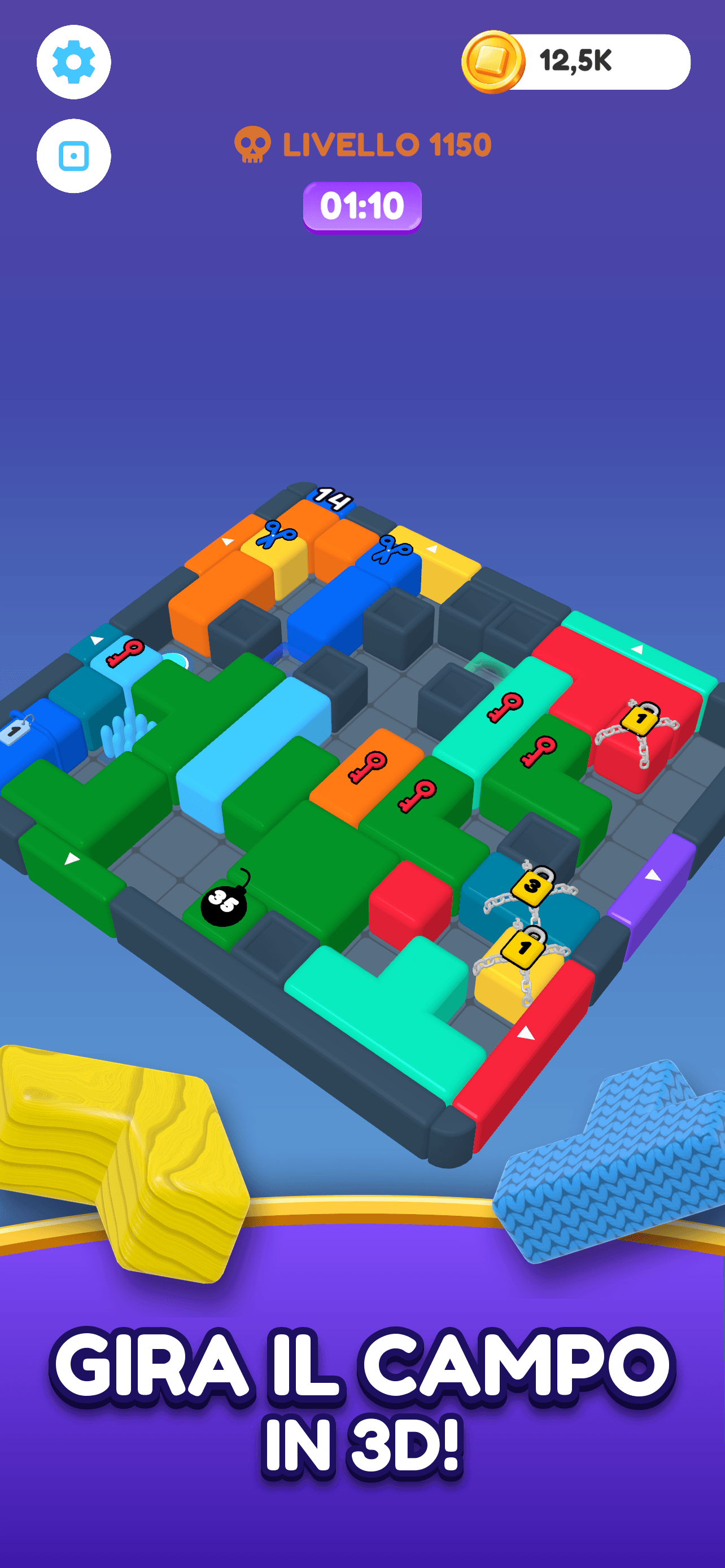 Skwizzo® Block Jam — Replay e campo in 3D